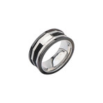 Stainless Steel Hexagon Ring // Black (Size: 9)