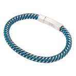 Woven Rubber Bracelet // Blue + Black + White