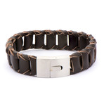 Chain Bracelet + Steel Box Clasp // Brown