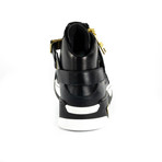 High-Top Sneakers // Black + Gold (Euro: 39.5)