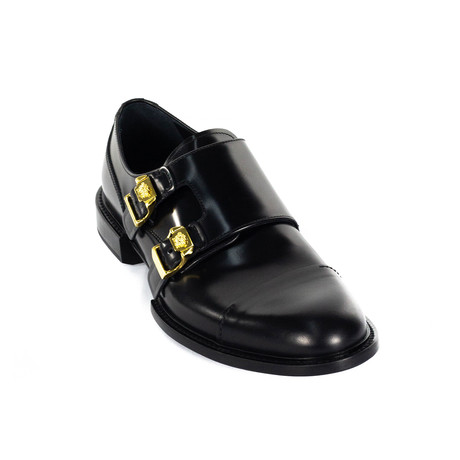 Monk Strap Shoes // Black + Gold (Euro: 38)