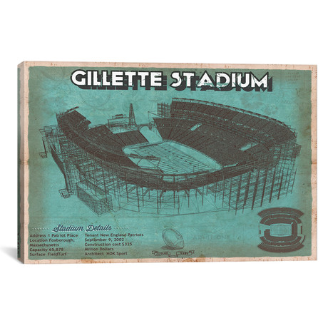 New England Gillette Stadium I (12"W x 18"H x 0.75"D)