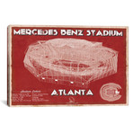 Atlanta Mercedes Benz Stadium // Team Colors (12"W x 18"H x 0.75"D)