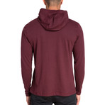 Henley Knit Hoodie // Cranberry (L)