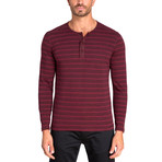 Henley Long Sleeve Knit // Cranberry (S)