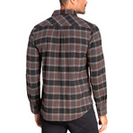 Long Sleeve Flannel Shirt // Steel Heather + Charcoal Heather (XL)