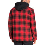 Long Sleeve Flannel Shirt Jacket // Biking Red (M)