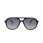 Men's Jared Sunglasses // Shiny Black + Gray Gradient