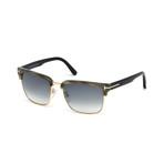 Men's River Sunglasses // Corno + Beige + Smoke Gradient