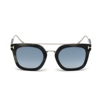 Men's Alex Sunglasses // Havana Black + Mirrored Blue