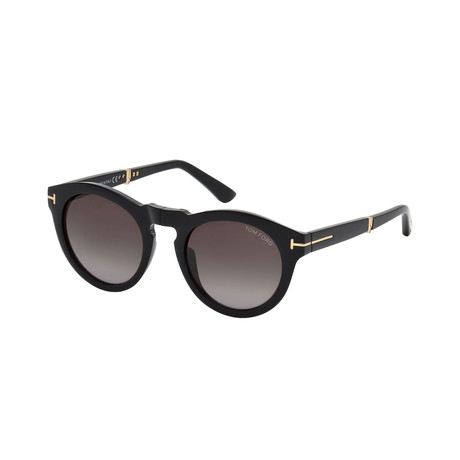 Men's Carter Sunglasses // Shiny Black + Smoke Gradient