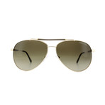 Men's Rick Sunglasses // Shiny Gold + Brown Gradient