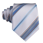 Mateo Silk Dress Tie // White + Blue