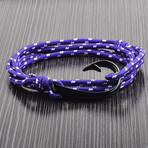 Adjustable Wrap Bracelet // Purple + Black + White