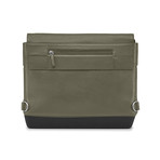 Classic Leather Slim Messenger Bag // Moss Green