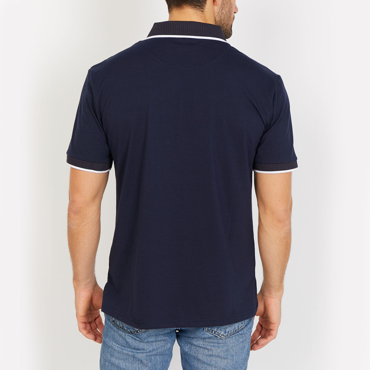 Elias Polo Button Up Shirt // Deep Blue + Black (Small) - St. Lynn ...
