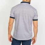 Asher Polo Button Up Shirt // White + Blue (Small)