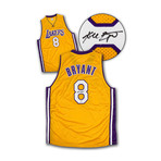 Kobe Bryant Los Angeles Lakers Autographed Yellow Custom Basketball Jersey: PSA