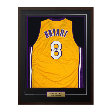 Kobe Bryant Los Angeles Lakers Autographed Yellow Custom Basketball Jersey: PSA