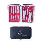 8-Piece Manicure + Pedicure Set // Silver Stainless Steel + Red