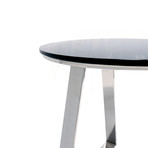 Luxe Glass & Steel End Table // Black + Chrome