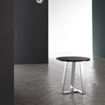 Luxe Glass & Steel End Table // Black + Chrome