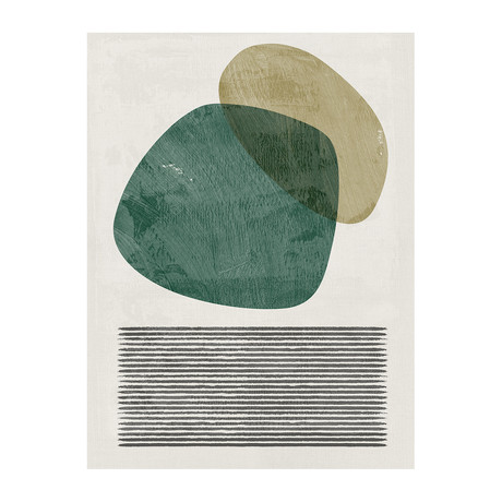 Mid Century Shapes Study (Green + Beige)