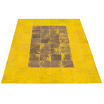 ECARPETGALLERY Cowhide Patchwork // Gold Rug // 5'0" x 8'0"