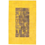 ECARPETGALLERY Cowhide Patchwork // Gold Rug // 5'0" x 8'0"