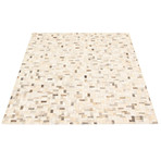 Adalene // Cowhide Patchwork Rug // Ivory