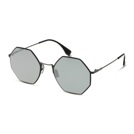 Fendi // Unisex Sunglasses // Black + Gray Mirror