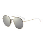Fendi // Unisex Sunglasses // Gold + Gray Ivory Mirrored