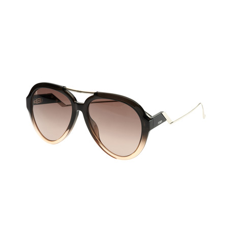 Fendi // Women's Sunglasses // Gray Pink + Brown