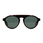 Men's Sunglasses // Dark Havana + Green