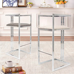 Luxe Faux Bar Stool // Grey (Taupe)