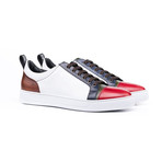 Pietro Low Top Sneakers // Deco Red + Olive + Navy + White + Dark Brown (Euro: 48)