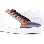 Pietro Low Top Sneakers // Deco Navy + Tan + Dark Brown (Euro: 47)