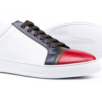 Pietro Low Top Sneakers // Deco Red + Olive + Navy + White + Dark Brown (Euro: 48)