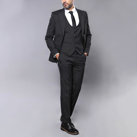 Jordan 3-Piece Slim Fit Suit // Black (Euro: 54) - Wessi - Touch of Modern