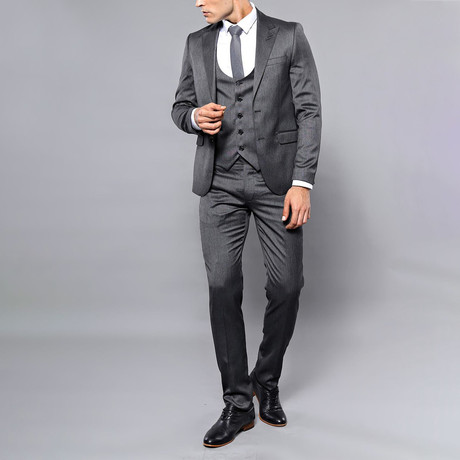 Theodore 3-Piece Slim Fit Suit // Smoke (Euro: 44)