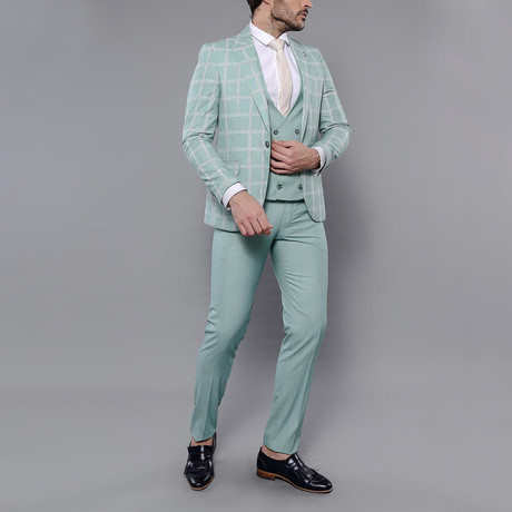 Jeremy Slim Fit 3-Piece Suit // Green (Euro: 44)