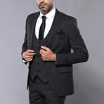 Jordan 3-Piece Slim Fit Suit // Black (Euro: 50)