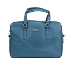 Versace Collection // Leather Brief Case // Blue