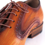 Geo-Print Woodgrain Derby Shoe // Tan (Euro: 43)