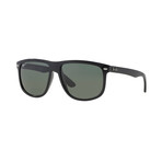 Men's Rectangular Polarized Sunglasses // Black + Green