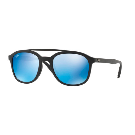 Men's Aviator Sunglasses // Black + Blue