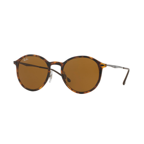 Unisex Oval Aviator Sunglasses // Silver + Tortoise + Brown