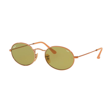 Unisex Oval Sunglasses // Gold + Green