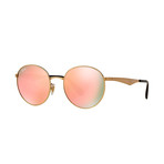 Unisex Round Sunglasses // Gold + Copper