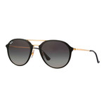 Men's Aviator Sunglasses // Black Gold + Gray